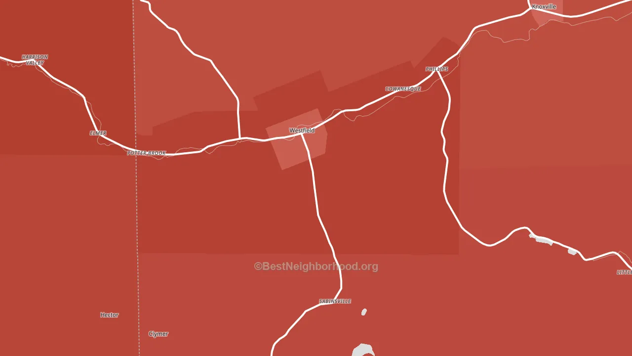16950, PA block-group political-lean map