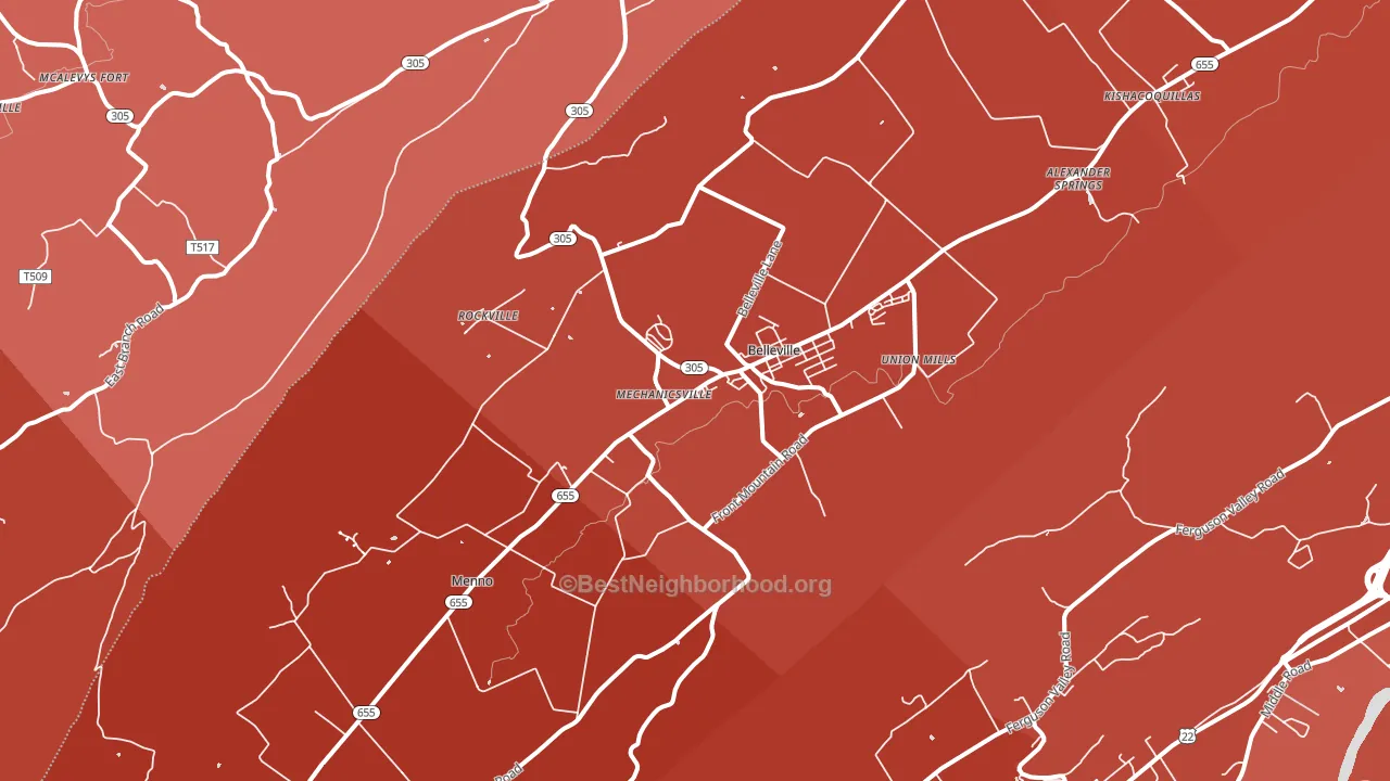 17004, PA block-group political-lean map