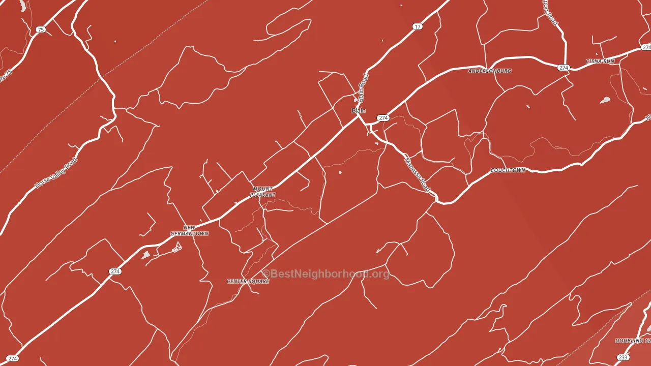 17006, PA block-group political-lean map
