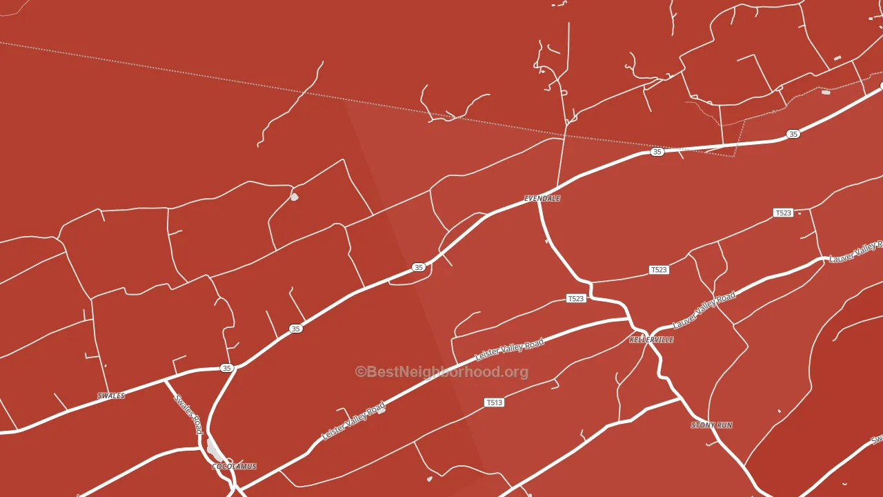 17014, PA block-group political-lean map