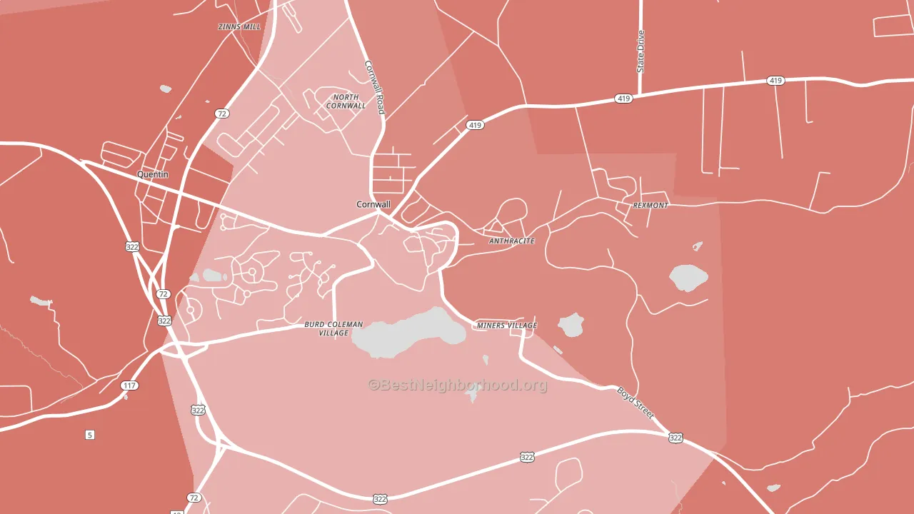 17016, PA block-group political-lean map
