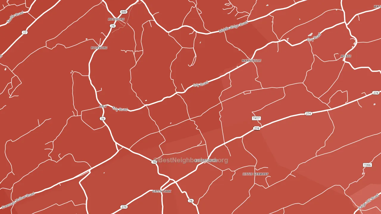 17024, PA block-group political-lean map