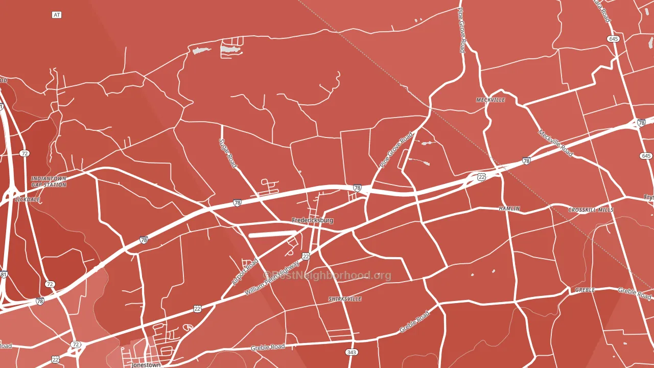 17026, PA block-group political-lean map