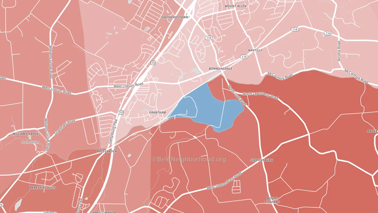 17027, PA block-group political-lean map