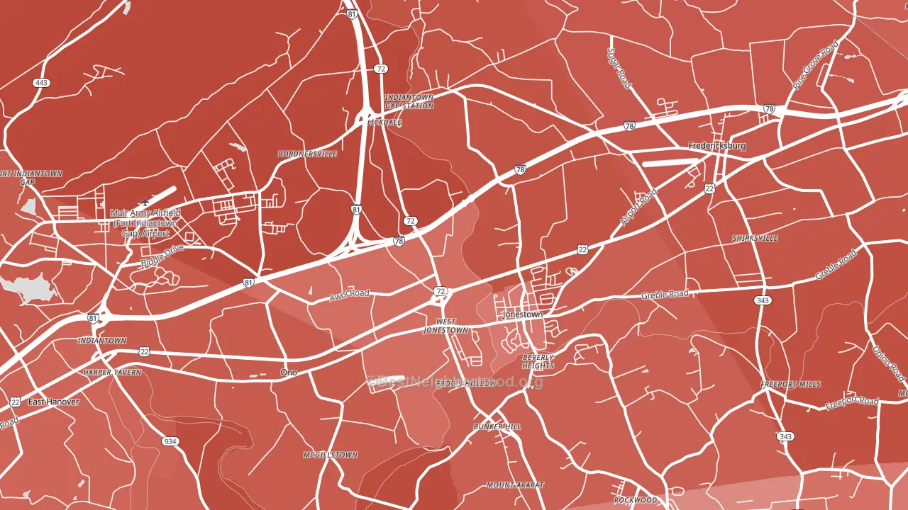 17038, PA block-group political-lean map