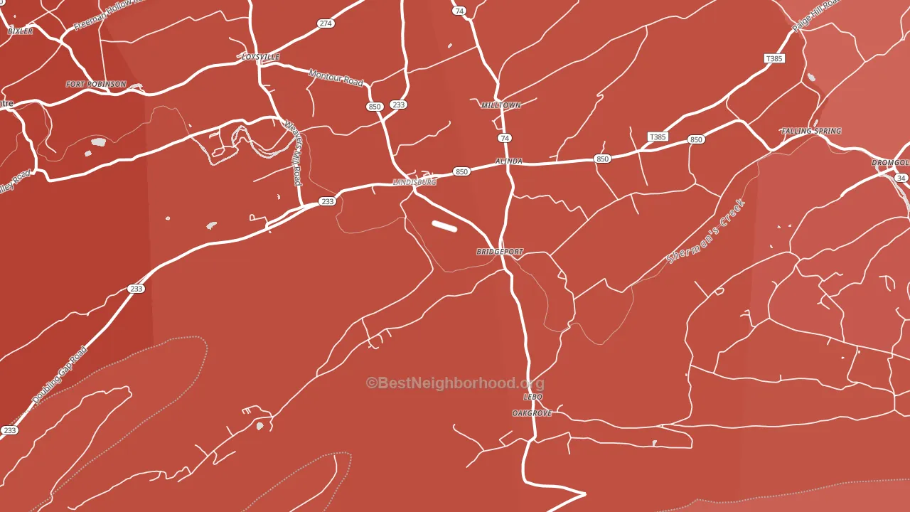 17040, PA block-group political-lean map