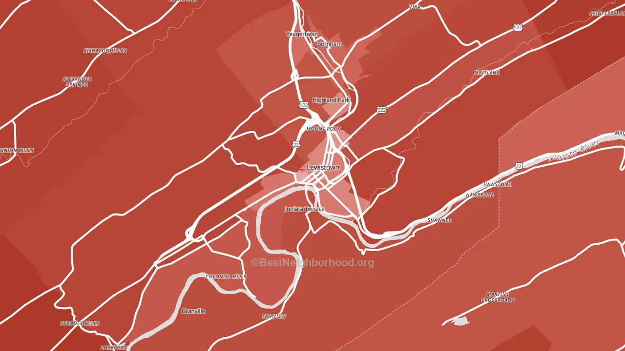17044, PA block-group political-lean map