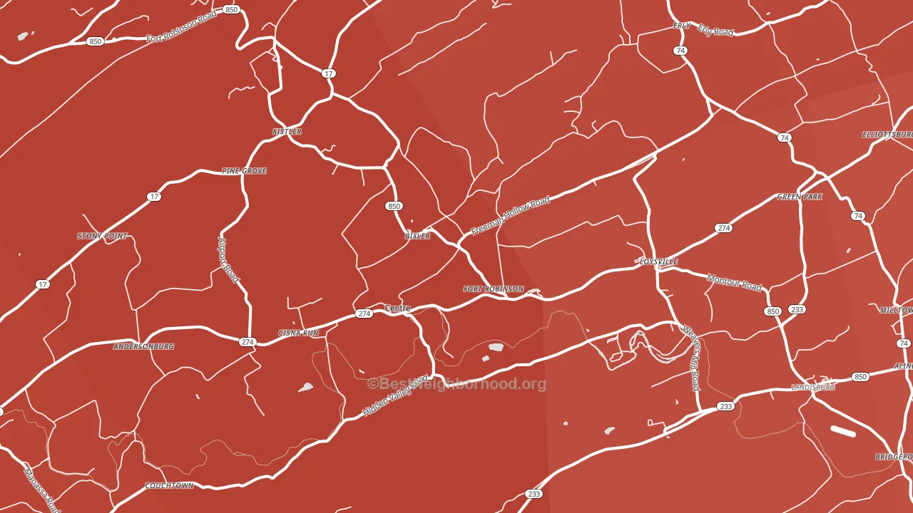 17047, PA block-group political-lean map
