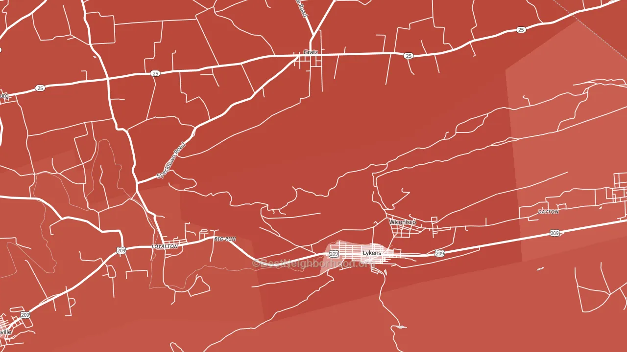 17048, PA block-group political-lean map