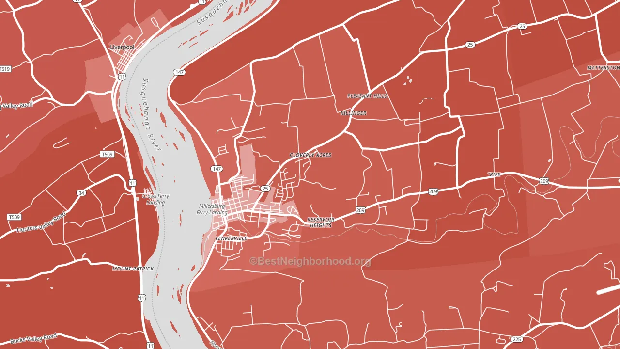 17061, PA block-group political-lean map