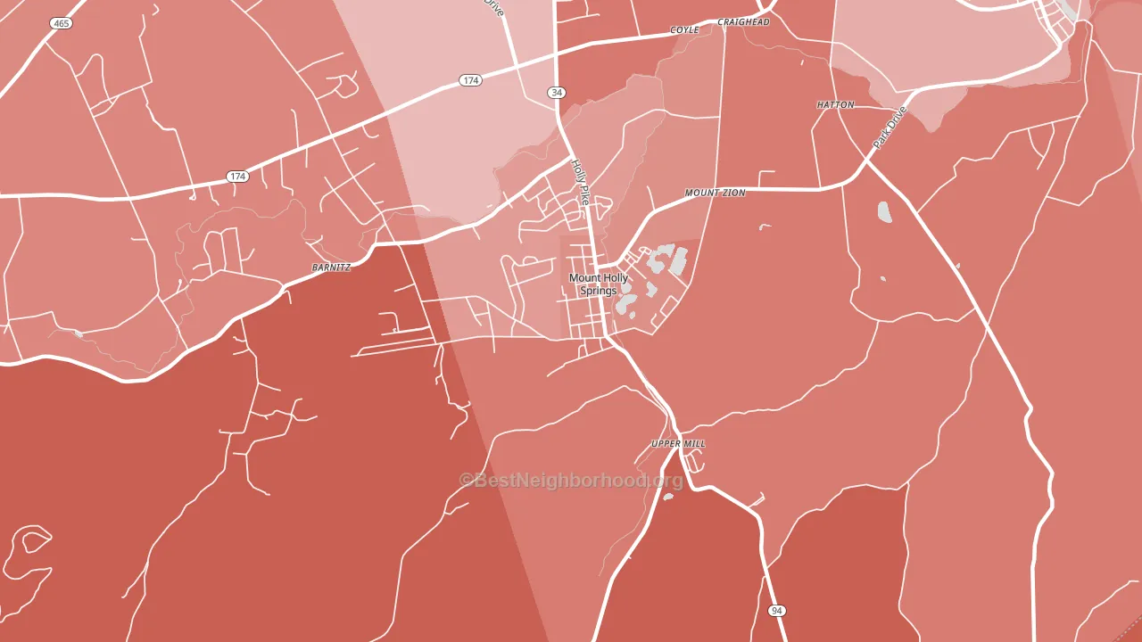 17065, PA block-group political-lean map