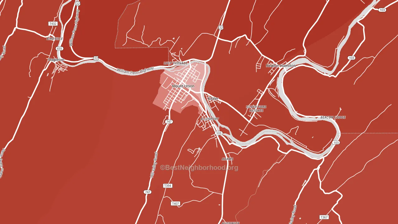 17066, PA block-group political-lean map