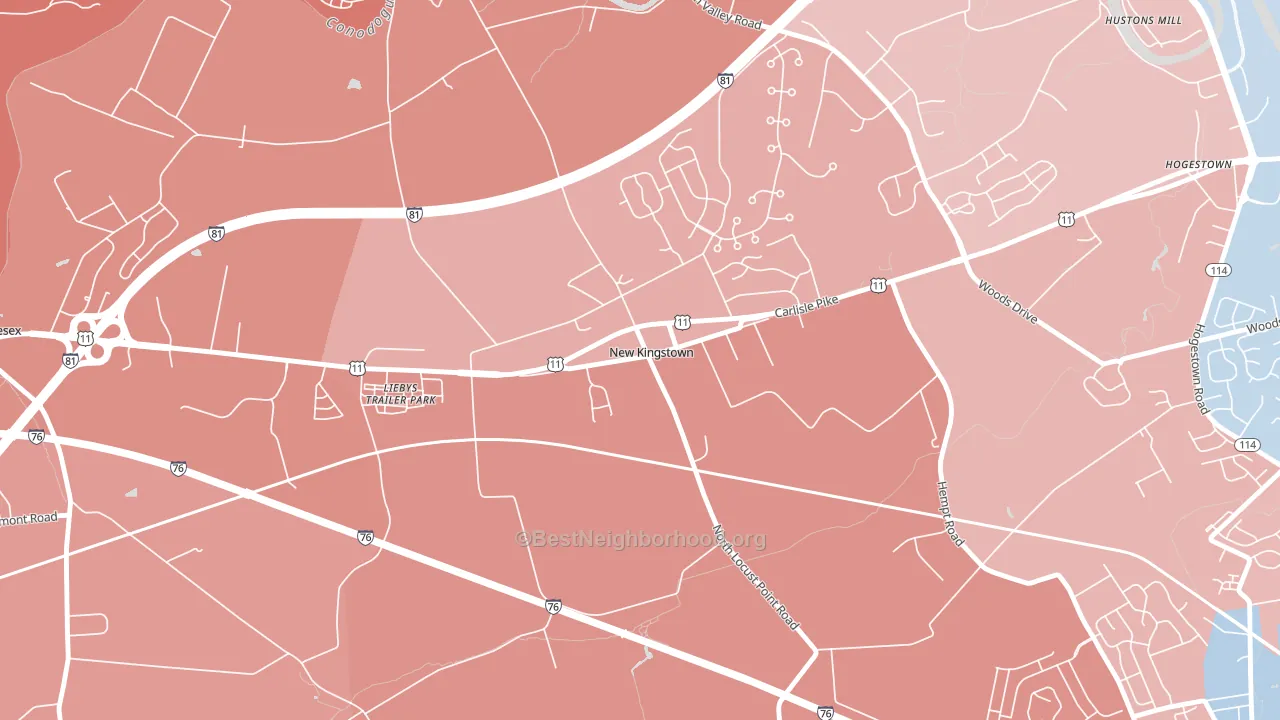 17072, PA block-group political-lean map