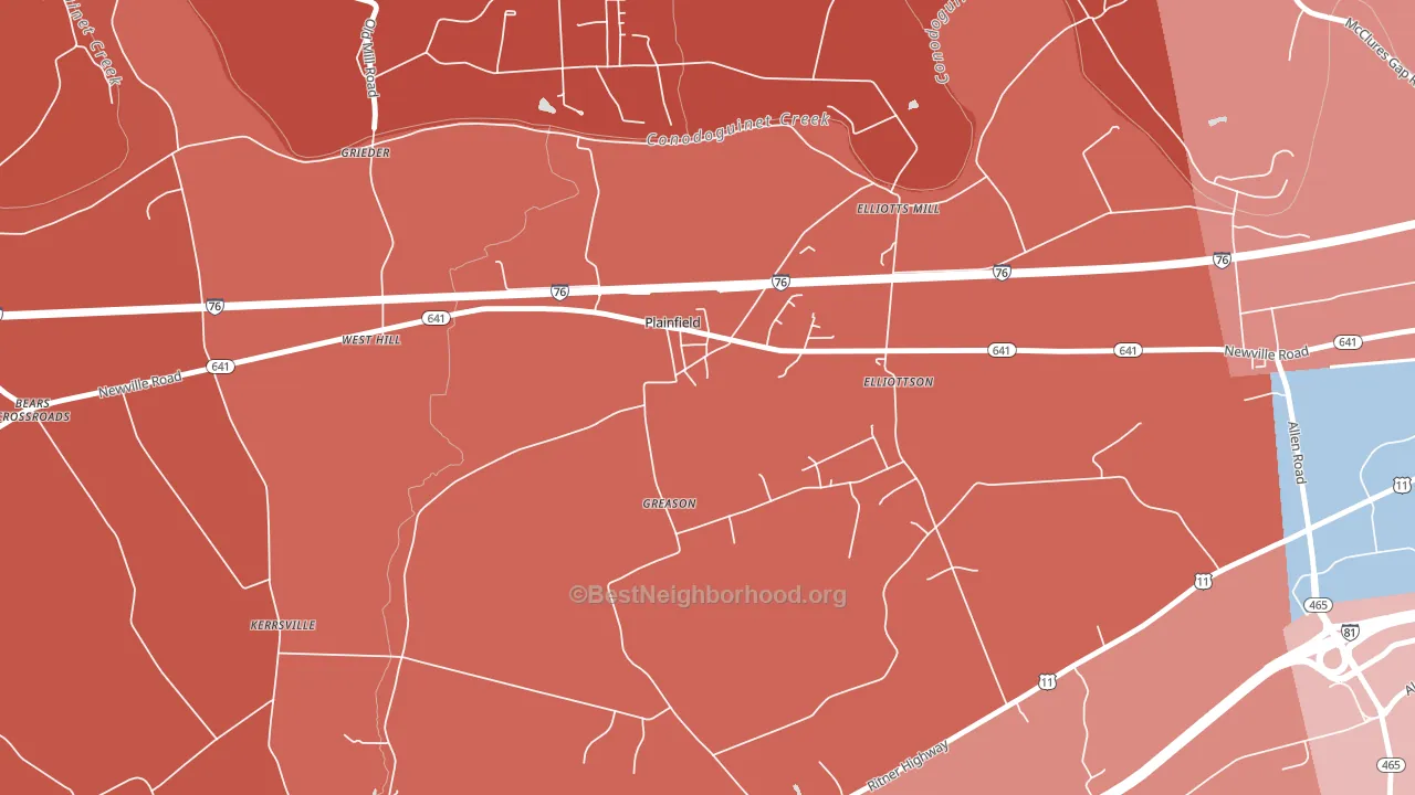 17081, PA block-group political-lean map