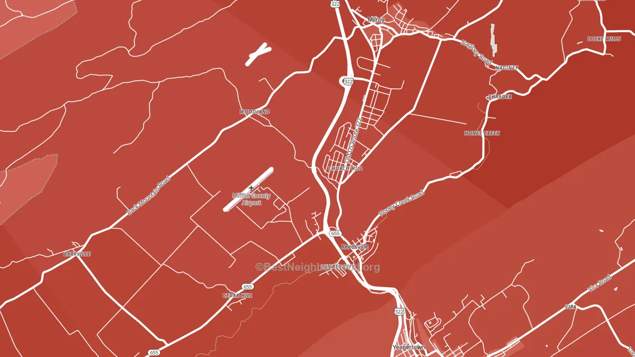 17084, PA block-group political-lean map