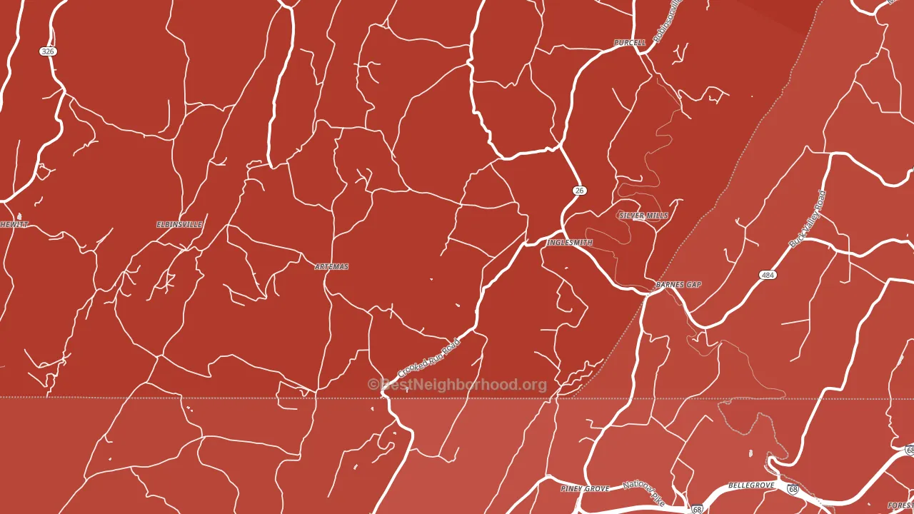 17211, PA block-group political-lean map