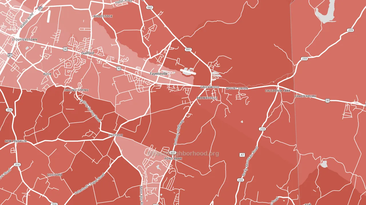 17222, PA block-group political-lean map