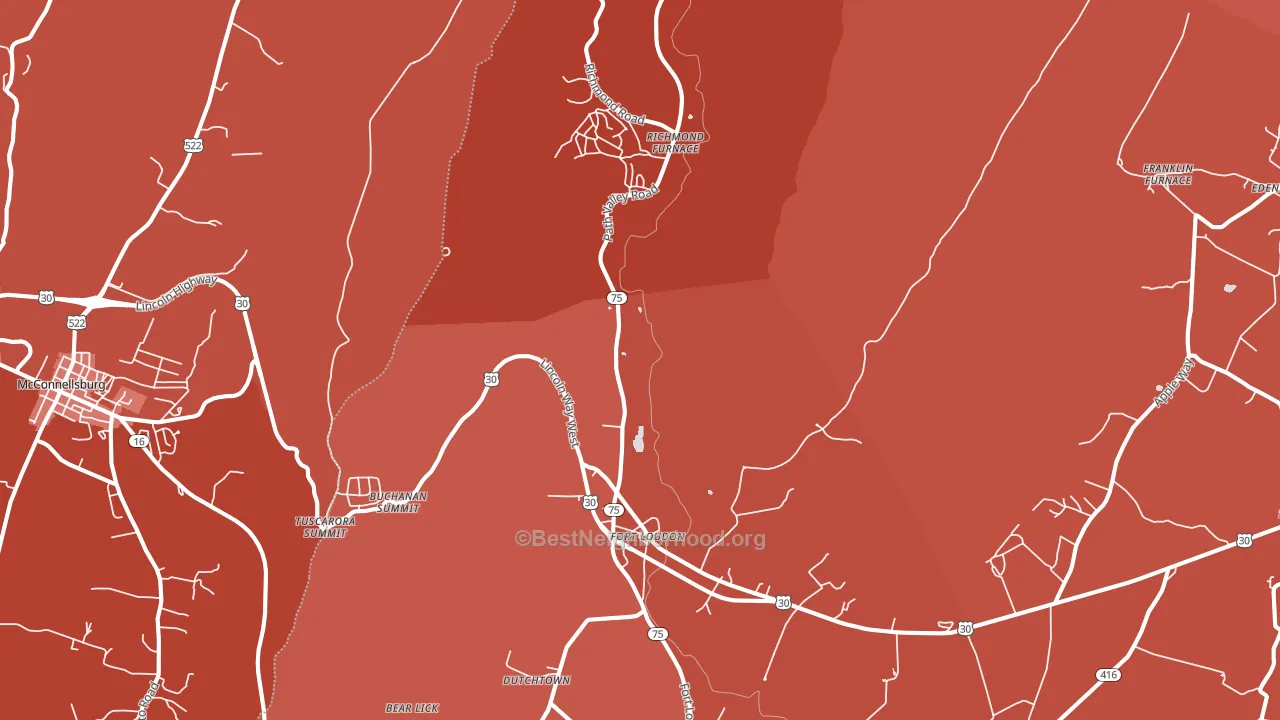 17224, PA block-group political-lean map