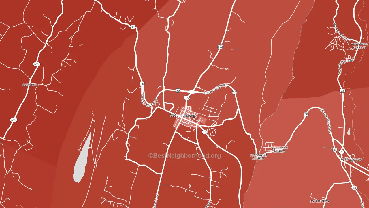 17233, PA block-group political-lean map