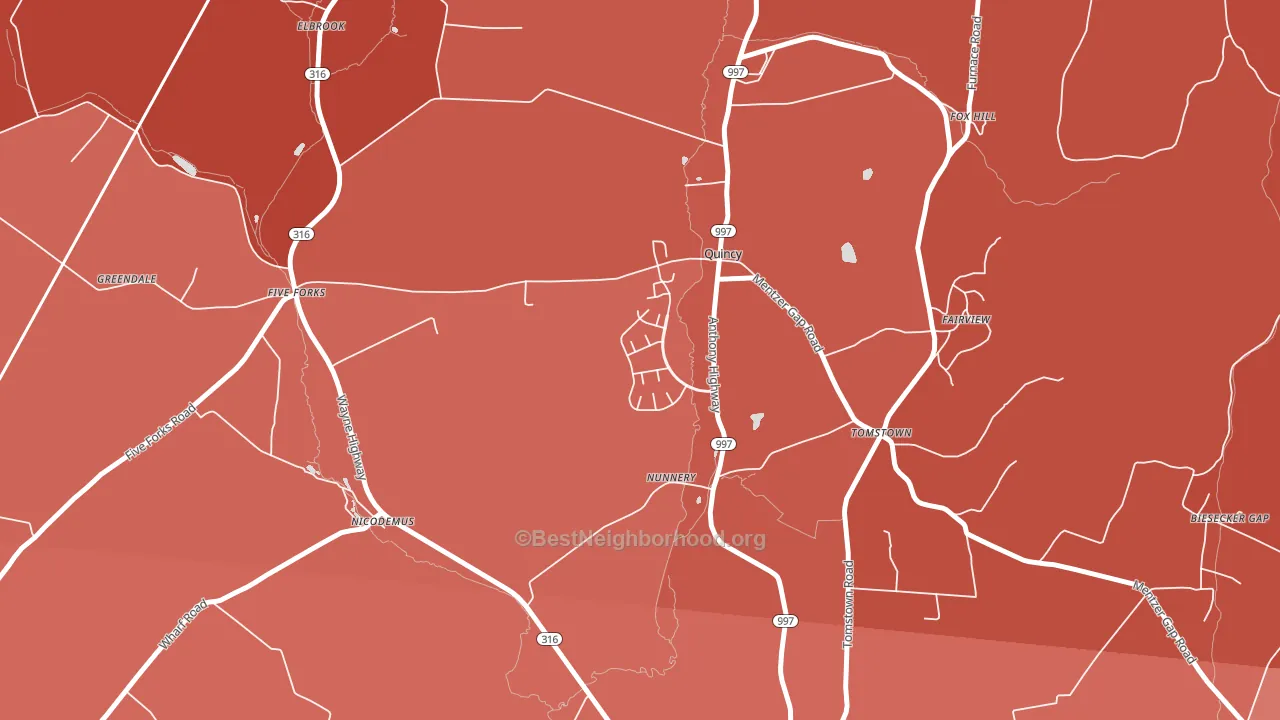 17247, PA block-group political-lean map