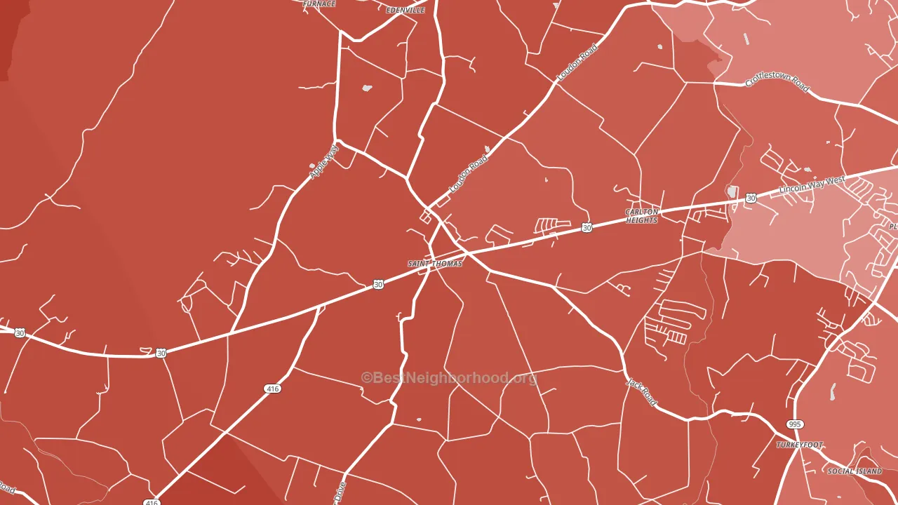 17252, PA block-group political-lean map