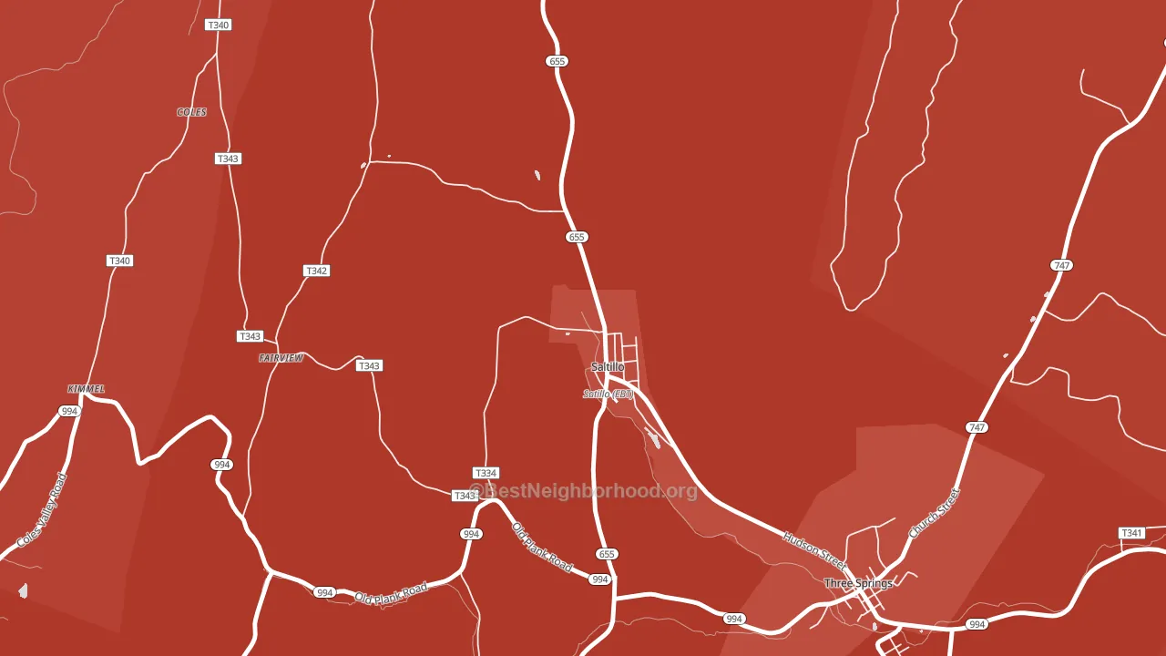 17253, PA block-group political-lean map