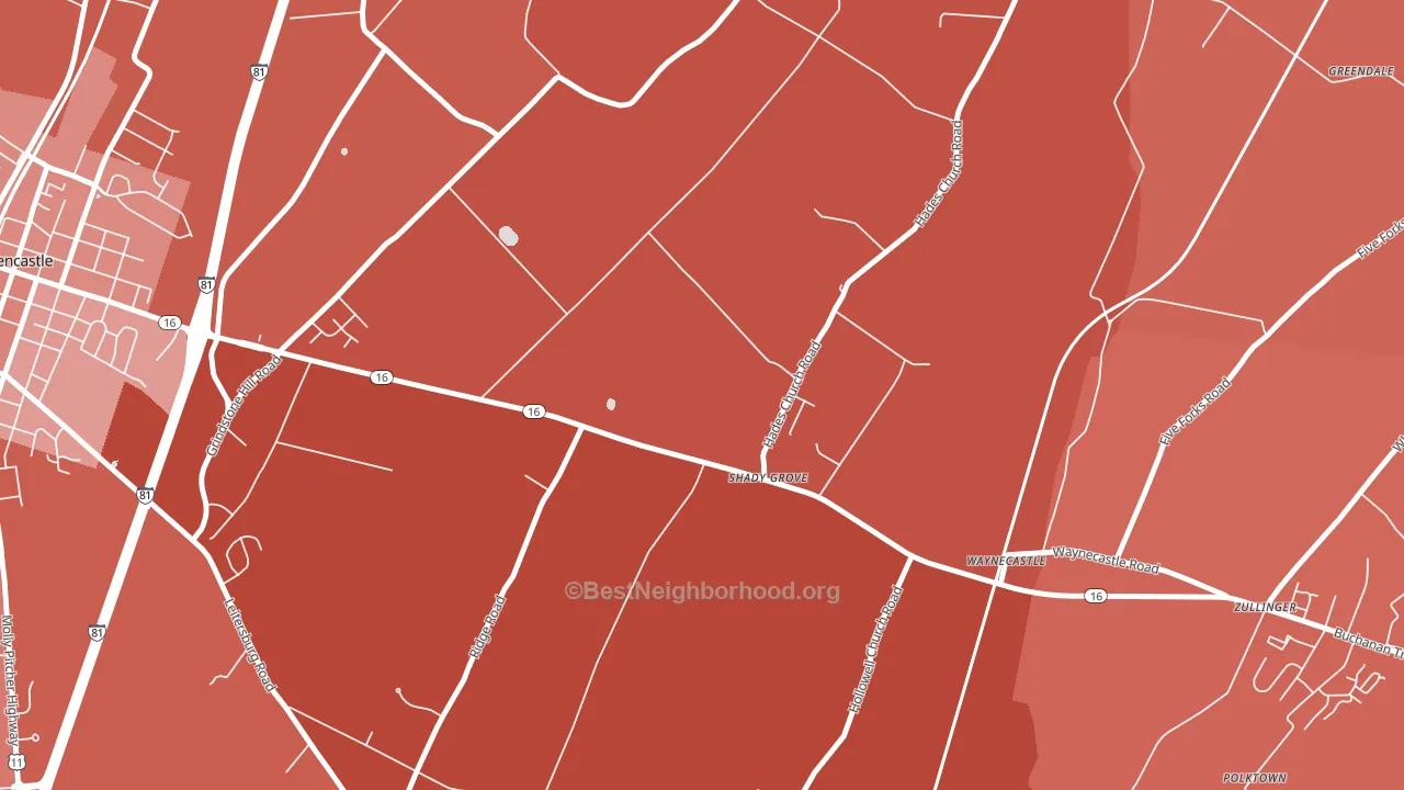 17256, PA block-group political-lean map