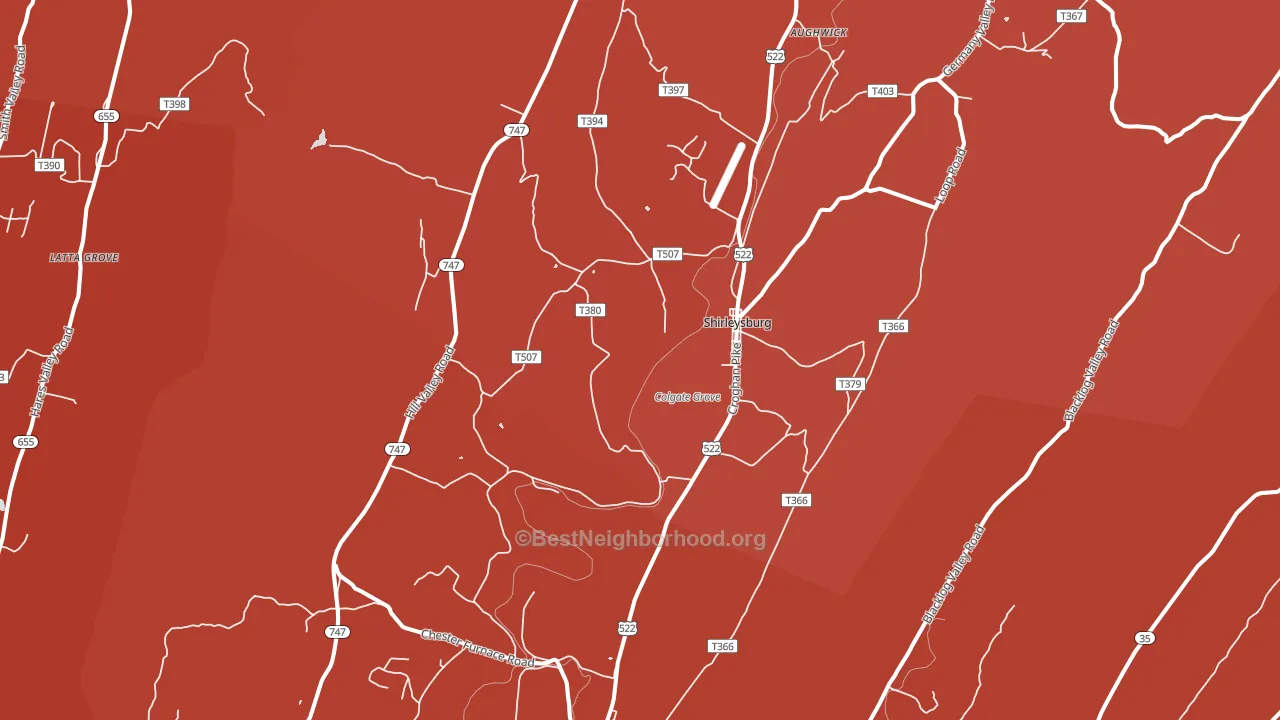 17260, PA block-group political-lean map