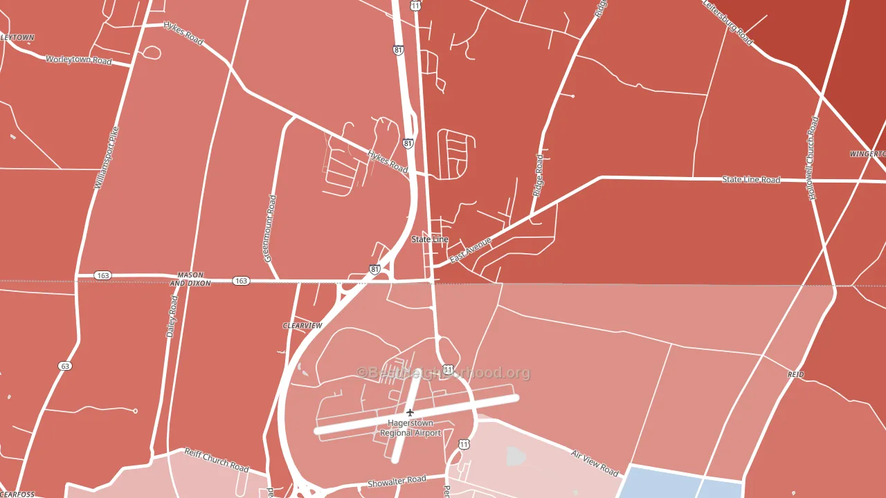 17263, PA block-group political-lean map