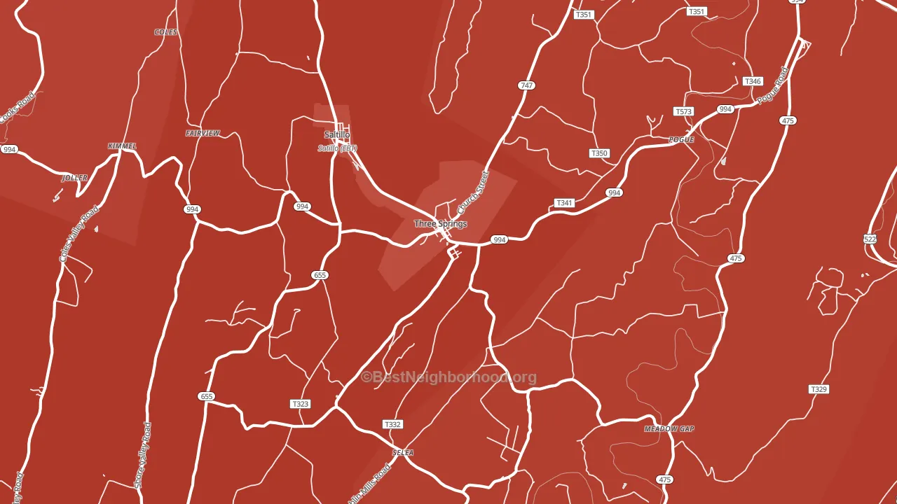 17264, PA block-group political-lean map