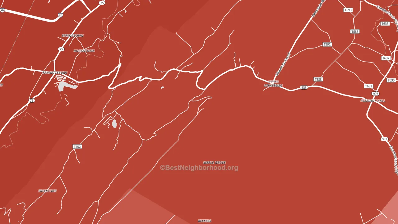 17265, PA block-group political-lean map
