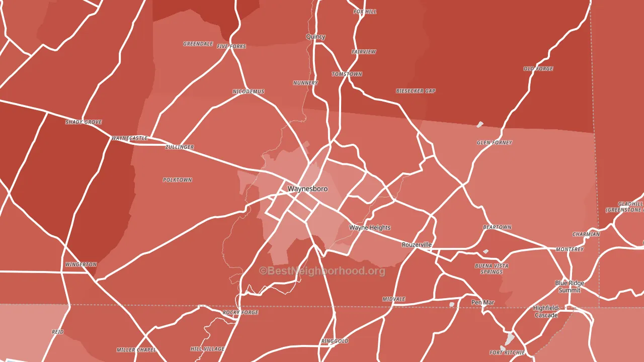 17268, PA block-group political-lean map