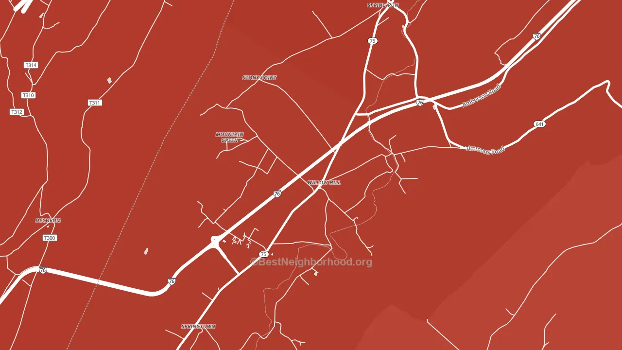 17271, PA block-group political-lean map