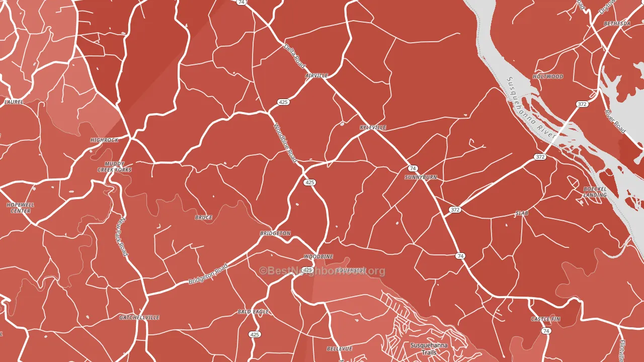 17302, PA block-group political-lean map