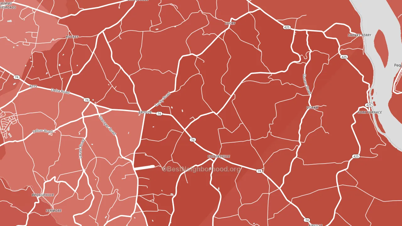 17309, PA block-group political-lean map