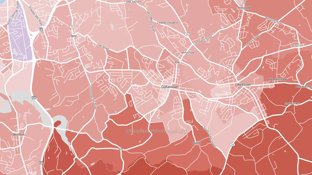 17313, PA block-group political-lean map