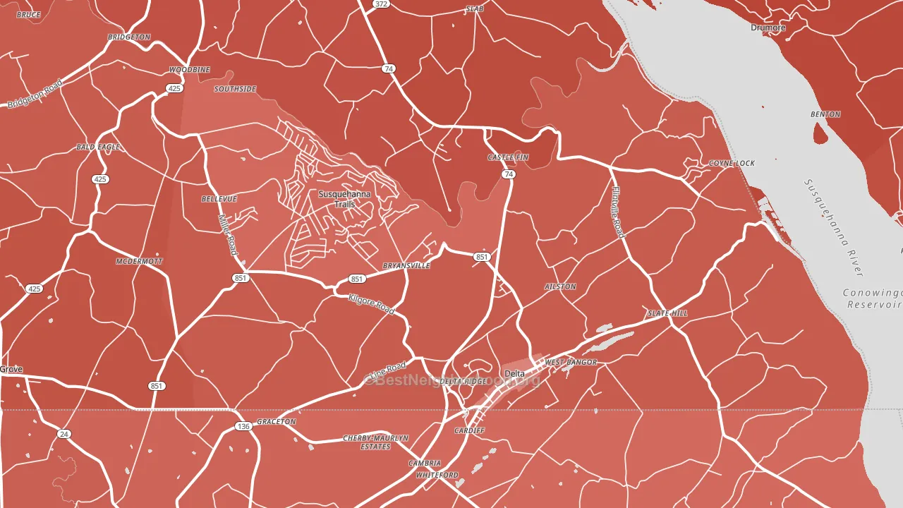 17314, PA block-group political-lean map
