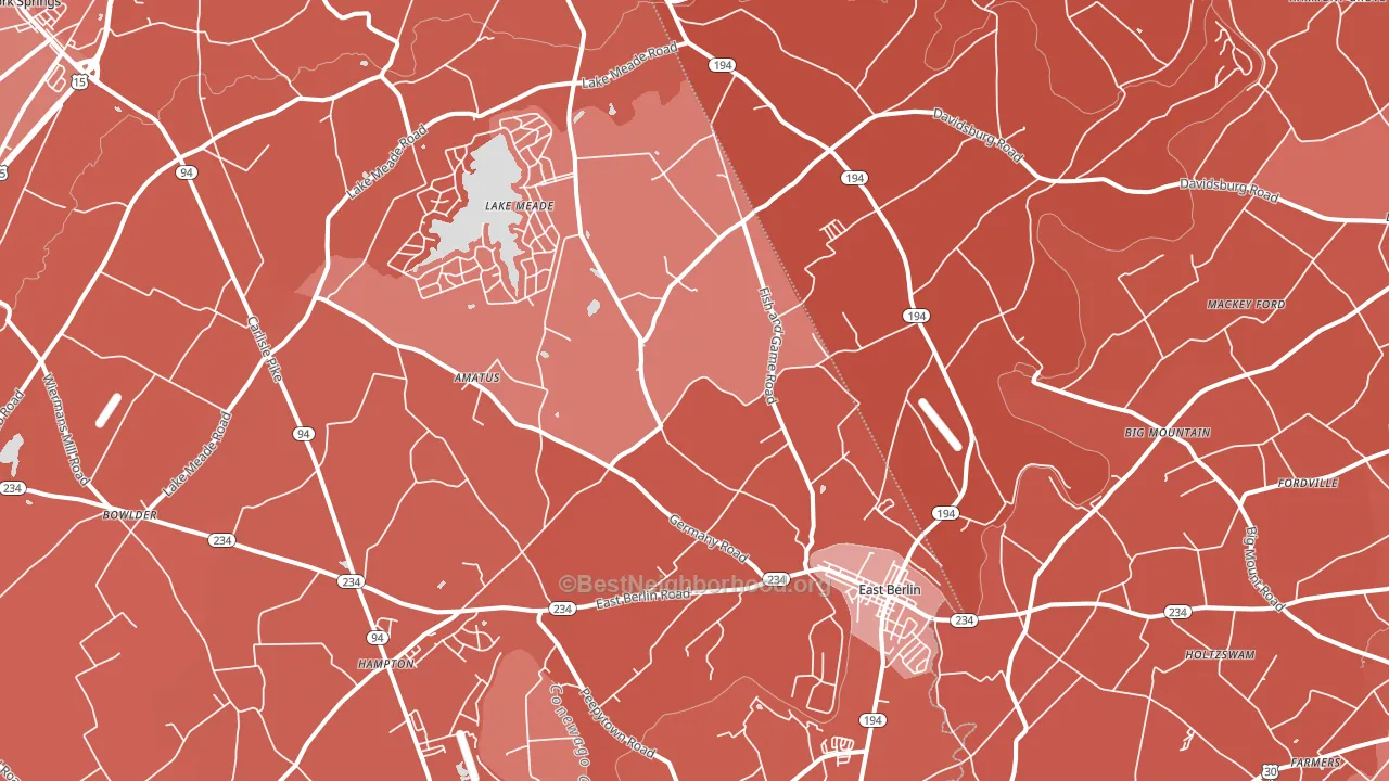 17316, PA block-group political-lean map