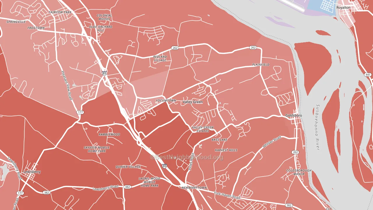 17319, PA block-group political-lean map