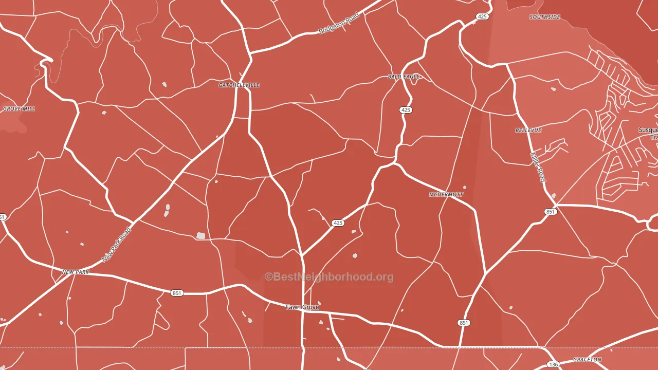 17321, PA block-group political-lean map