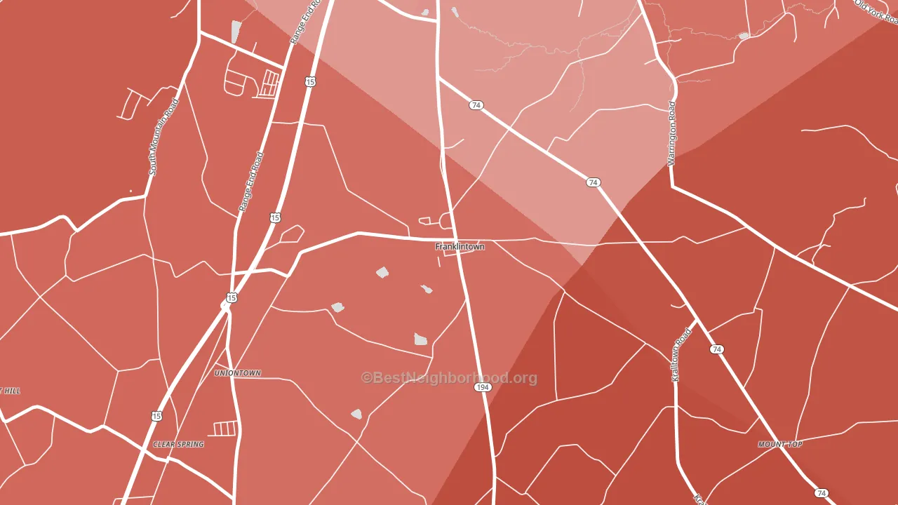 17323, PA block-group political-lean map