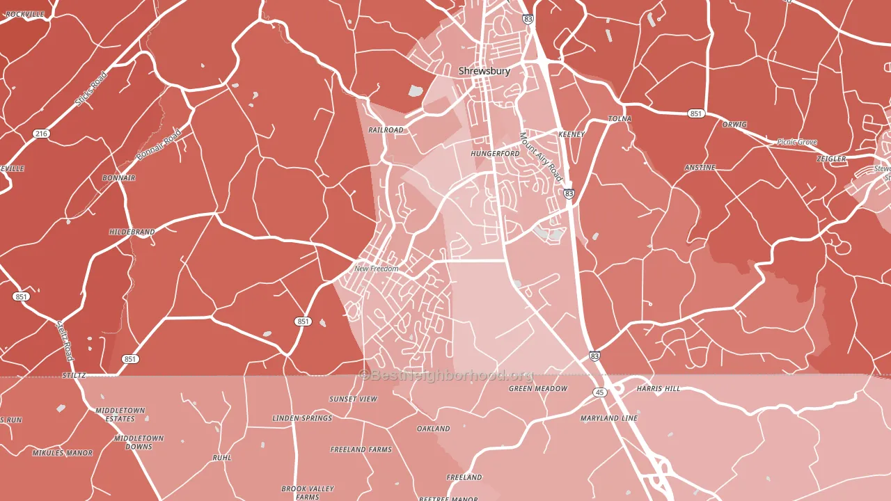 17349, PA block-group political-lean map