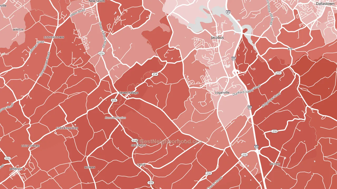 17360, PA block-group political-lean map
