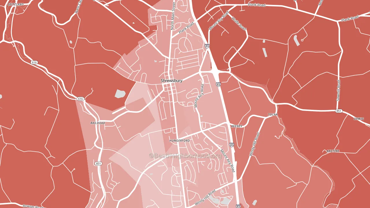17361, PA block-group political-lean map