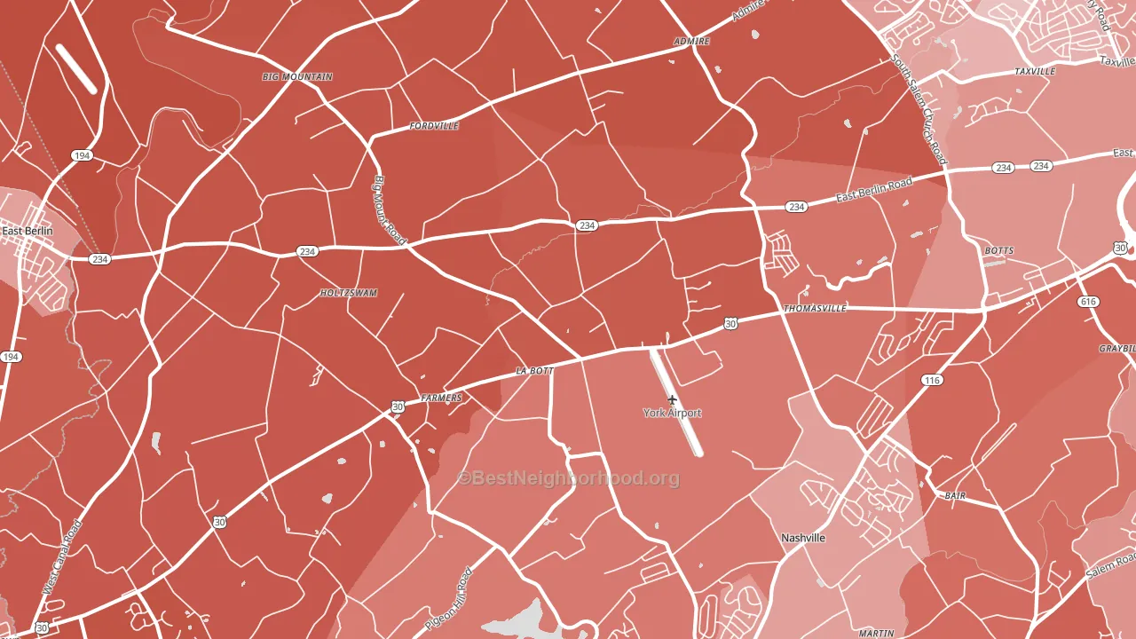17364, PA block-group political-lean map
