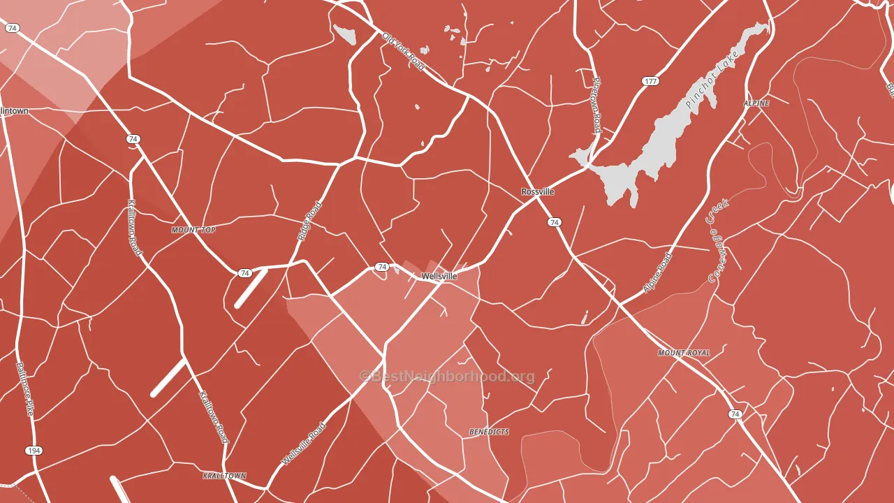 17365, PA block-group political-lean map