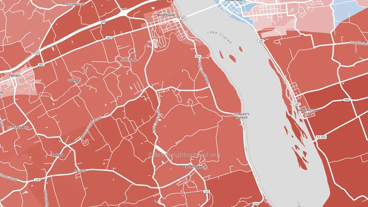 17368, PA block-group political-lean map