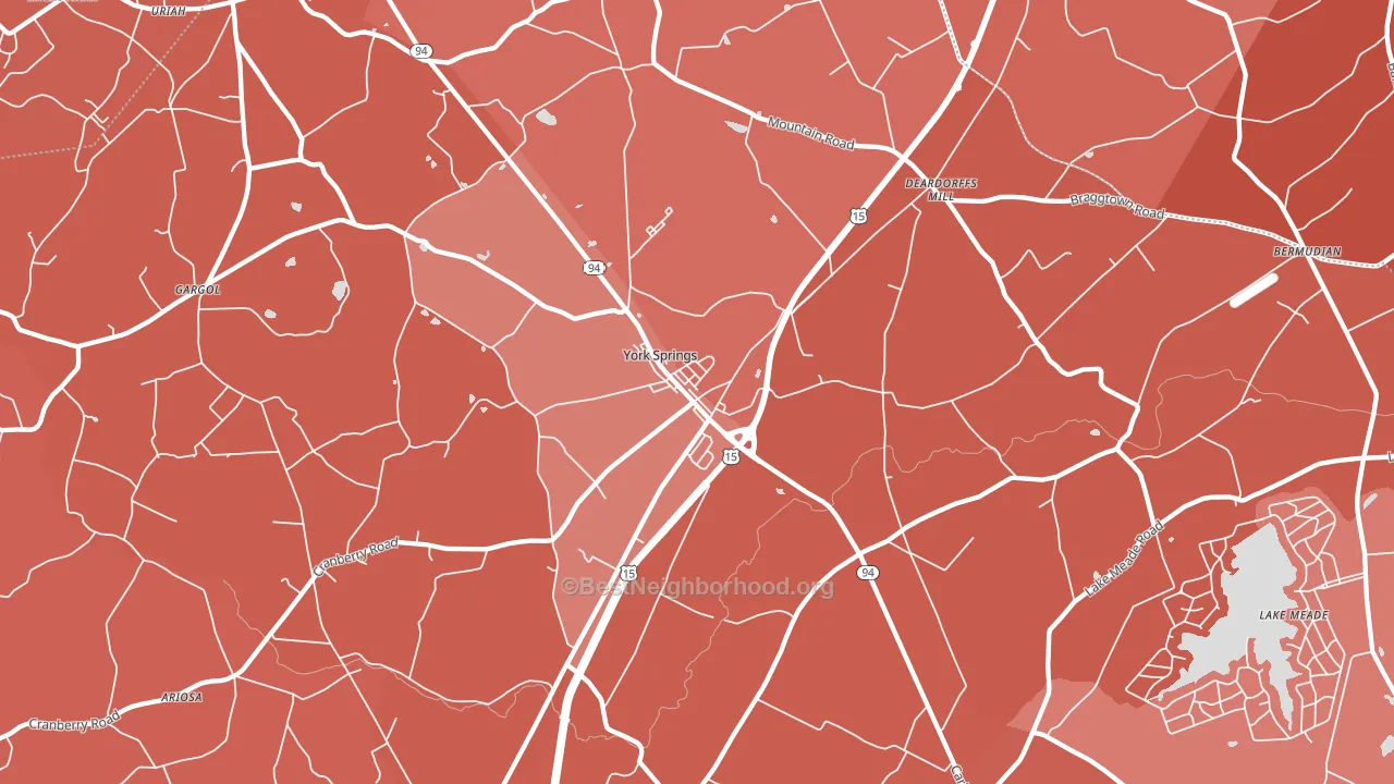 17372, PA block-group political-lean map