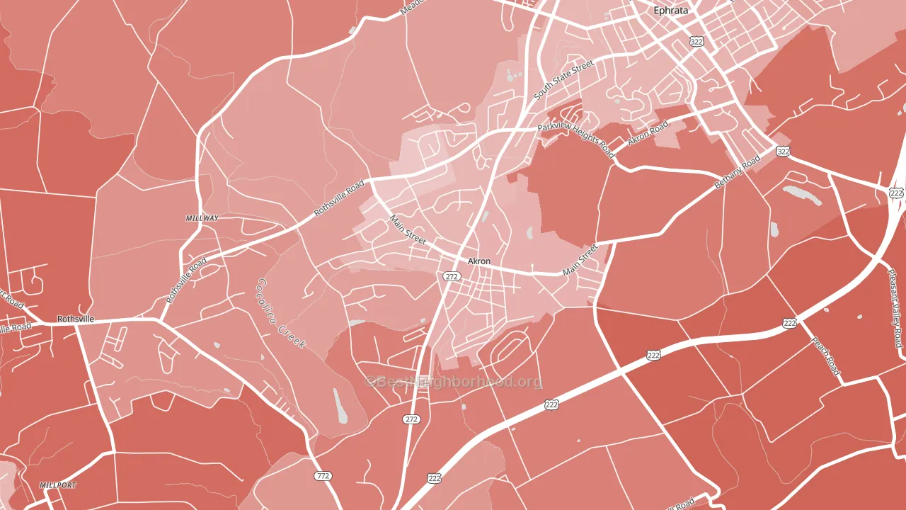 17501, PA block-group political-lean map