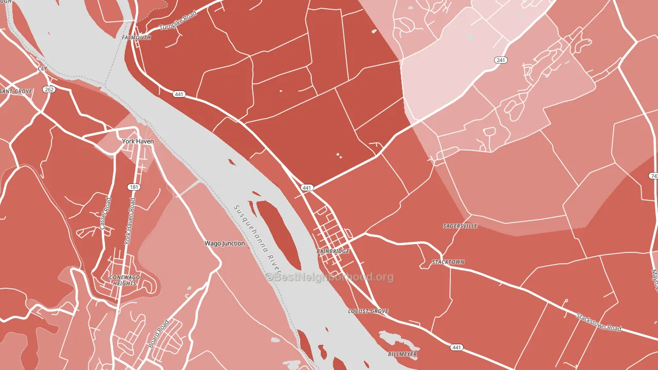 17502, PA block-group political-lean map